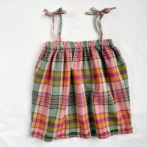 Peek Kids Plaid Madras Tank 100% Cotton Shirt Toddler Size 12-18 Months